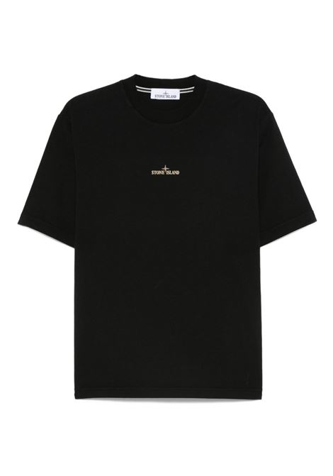 combed organic cotton jersey t-shirt man black STONE ISLAND | K2S15 2100037 S0197V0029